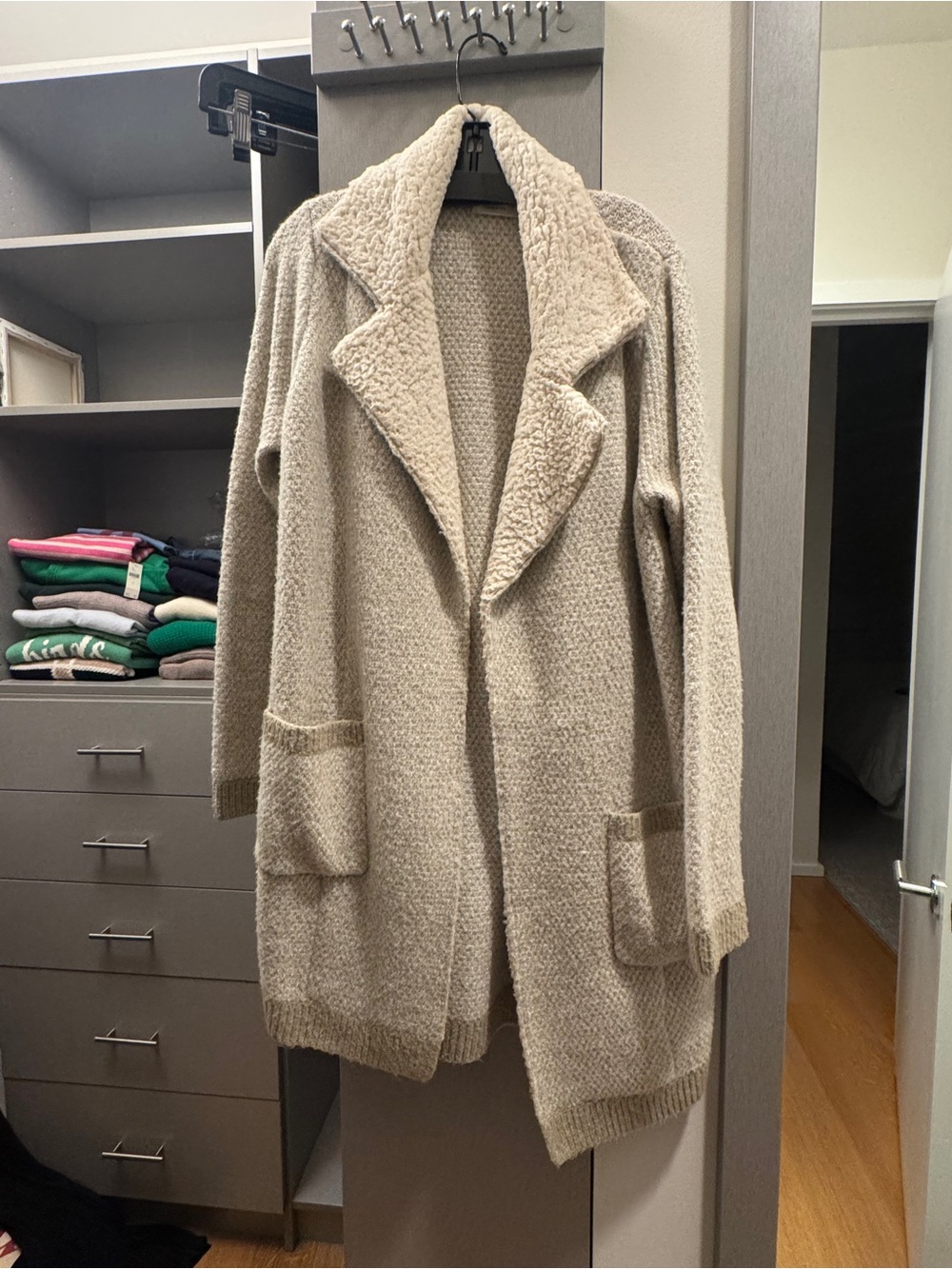 Sleeping on Snow Cozy Open-Front Bouclé Cardigan - Neutral Beige
